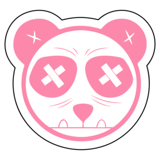 Tough Panda Sticker (Pink)